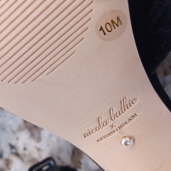 NEW Antonio Melani x Nicola Bathie Emilia Velvet Rose Platform Dress Sandals - Picture 10 of 10